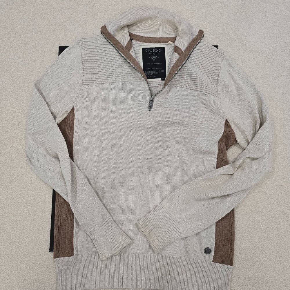 Guess Men's 1/4 Zip Sweater Size Small